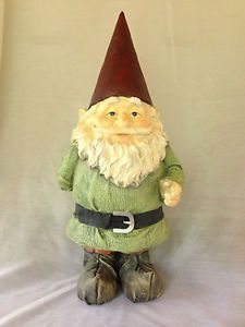 Garden Whimsey Gnome Figure Poly Resin Hand Painted 15 inches Burton Burton