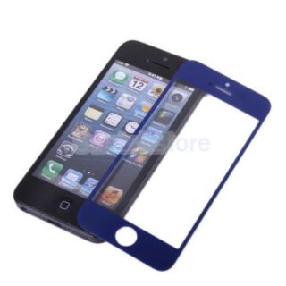 Outter Front Screen Glass Lens Repair Replacement Kit for Apple iPhone 5 Blue