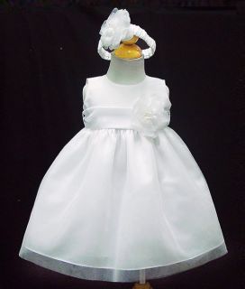 Beautiful Baby Girl Christening Dress Bow Set USA