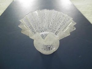 Vintage Etched Floral Design Pleated Glass Lamp Shade