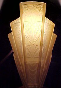 Vtg 20'Sart Deco Glass Slip Shade Sconce Arts Crafts Consolidated Art Glass