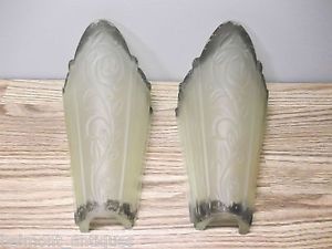 Pair of Antique Glass Slip Shades for Slip Shade Sconce or Slip Shade Chandelier