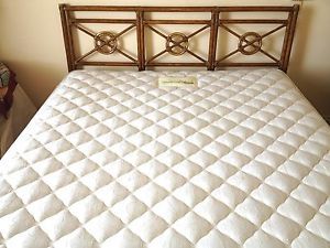 Queen Size Bed Set Bamboo Headboard Frame Mattress Comforter