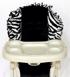 Baby High Chair Cover Fits Most High Chairs White Zebra Black New Soft Padded