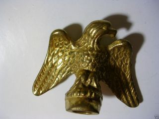 Antique Solid Brass Eagle Lamp Finial Clock Old Vtg Part Flag Pole Collectible