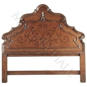Handcrafted Carved Queen Headboard Solid Wood Inlaid Mahogany