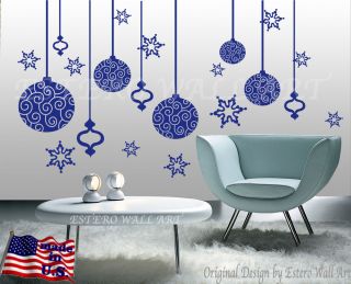 Christmas Ornaments Removable Wall Sticker Vinyl Decal Home Decor