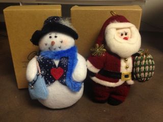 New Avon Fabric Santa Snowman Ornament Christmas Tree Holiday Decor