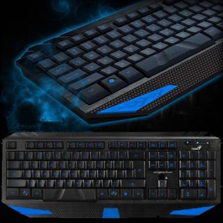 Blue LED Illuminated Backlight Backlit Light Up Usb pro Gaming Keyboard for PC