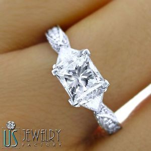 1 Ct Princess Cut Diamond Engagement Ring