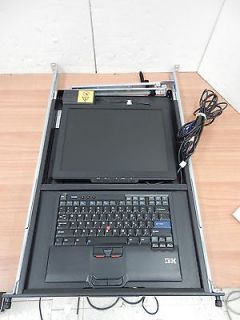 IBM 1723 3RX 15" 154F 1U Rackmount LCD Monitor Keyboard USB w Rails