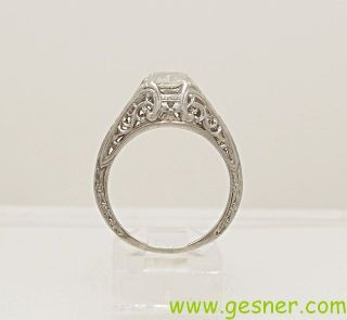 Antique White Gold Diamond Engagement Ring