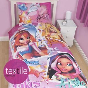 Winx Club Wings Pink Girls Kids Single Duvet Quilt Cover Bedding Set Official