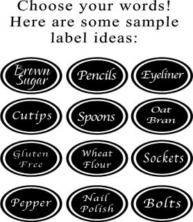 Custom Labels for Kitchen Canisters Tool Box Makeup Vinyl Decal Stickers Letters