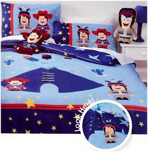 Cowboys and Indians Bedding Single Bed Size Quilt Cover Set Boys Kids New