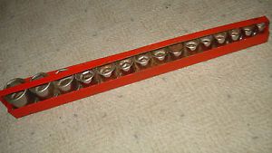 Snap on 15 PC 1 2 in Drive SAE Socket Set 6 PT Metal Storage Tray 7 16" to 1 1 4