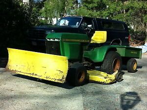 John Deere 400 Series Lawn Tractor with Plow 60" Mower Deck and Trailer