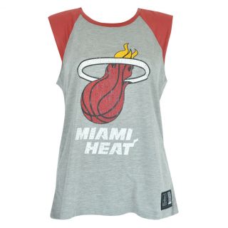NBA UNK Miami Heat Sleeveless Women Ladies Distressed Rhinestone Shirt