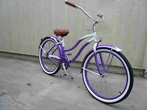 26" Aluminum Frame Beach Cruiser Bicycle Bike Purple