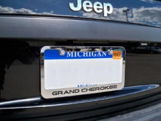 1993 2011 Jeep Grand Cherokee Chrome Metal License Plate Frame Logo Screw Caps B