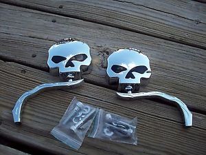 Skull Mirrors with Billet Stems Set 2 Harley Davidson Price REDUCED Was $138