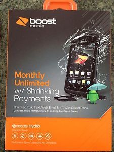 Kyocera Hydro 2GB Black Boost Mobile Waterproof Smartphone Brand New