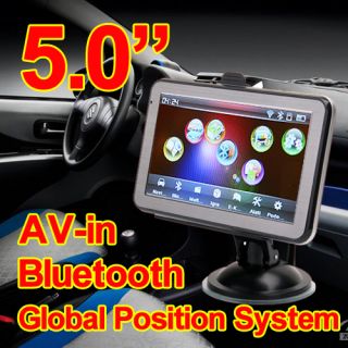 5 0" SAT Bluetooth FM Transmitter AV in  MP4 2GB Free Map Car GPS Navigation