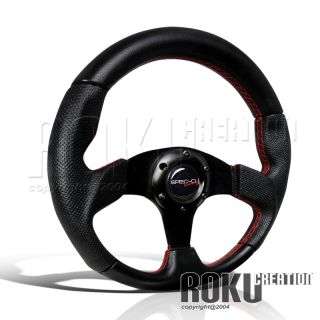 JDM Subaru Impreza WRX STI Red Stitched Steering Wheel