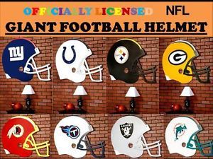 NFL Giant Wooded Football Helmet NFL Football Helmet Wall Art 3 Feet Long