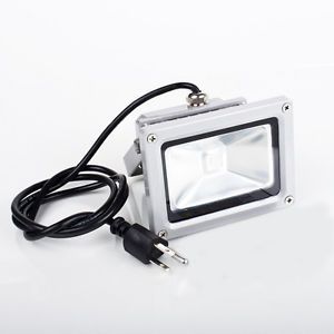 10W High Output 3200K Warm White LED Outdoor Flood Light 3 Prong Plug Waterproof