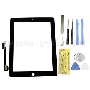 Black Touch Screen Glass Digitizer Front Part iPad 3 3rd Generation Free Tools