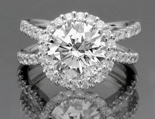 Solid 14k w Gold 3 1 Carat Round Natural Diamond Engagement 4 Prong Ring
