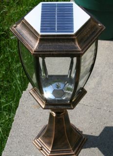 Large Elegant Outdoor Solar Powered LED Garden Yard Pillar Light Lamp SL 8404