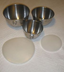 Set of 3 Vintage Revere Ware Stainless Steel Nesting Mixing Bowls w "O" Rings