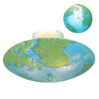 New Children's 3 Light Semi Flush Mount Ceiling Fixture World Map Earth Globe