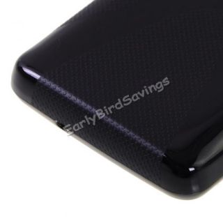 Black x Line Wave Rubber Gel Soft Case Cover for Huawei Ascend Y300C U8833 T8833