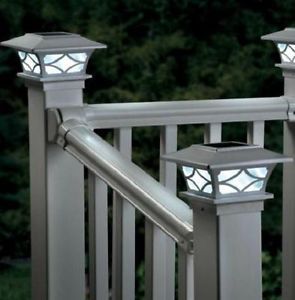 Set 2 Solar Deck Fence Post Cap Lights Outdoor Lawn Garden Landscape Lighting