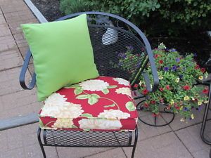 Outdoor Patio Furniture Chair Cushions Deep Seating Red Floral Pattern