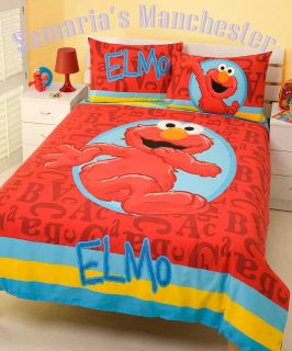 Elmo Red Alphabet Double Bed Quilt Cover Set Brand New