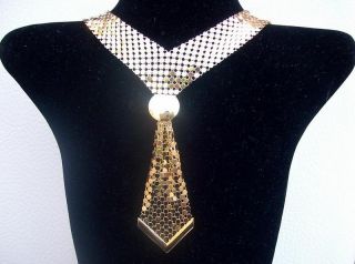 Black Gold Tie Mesh Moulin Rouge Gothic Fancy Party Dress Disco Choker Necklace