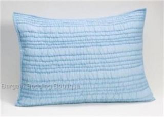 1 Sky Pintuck Standard Pillow Sham Whisper Solid Light Blue Pucker Stripe