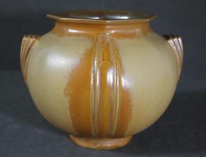 Antique Roseville American Art Deco Pottery Russco Gold Crystalline Vase 259