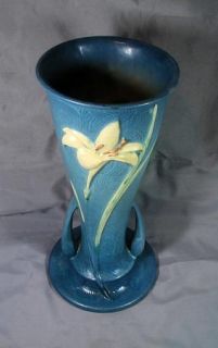 Antique Roseville Zephyr Lily Blue Vase 139 12