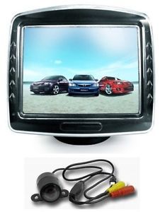 3 5" TFT LCD Monitor Back Up Color Camera Wired Car Rear View Kit System