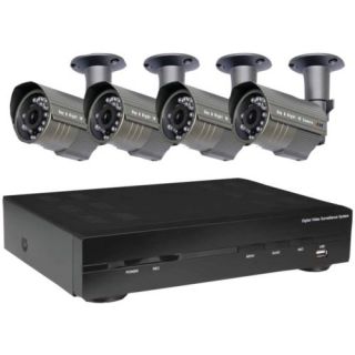 New Clover CLOPAC08963 8 Channel 1TB Security DVR System w 4 Color CCD Cameras
