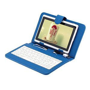 Irulu 7" Tablet PC Android 4 03 Dual Cam 4GB A13 White Bundle Blue Keyboard Case