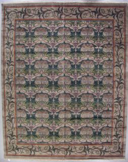 12x15 Signed Brown William Morris Art Craft Hand Knotted Wool Area Rug Carpet