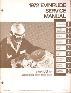 1972 Evinrude Lark 50 HP Outboard Service Manual 50272 50273 50202 50203