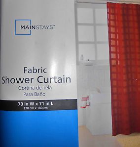 Mainstays Autumn Red Fabric Shower Curtain 70" w x 71" L Metro Deco Sheer