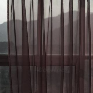 Brown Window Panel Drape Curtains Curtain Door Room Divider Sheer Voile